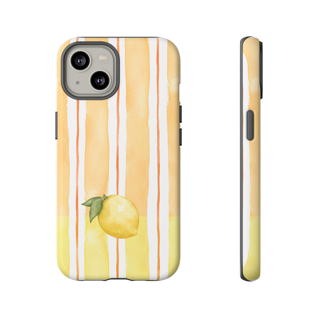 Lemon Orchard Stripes Phone Case