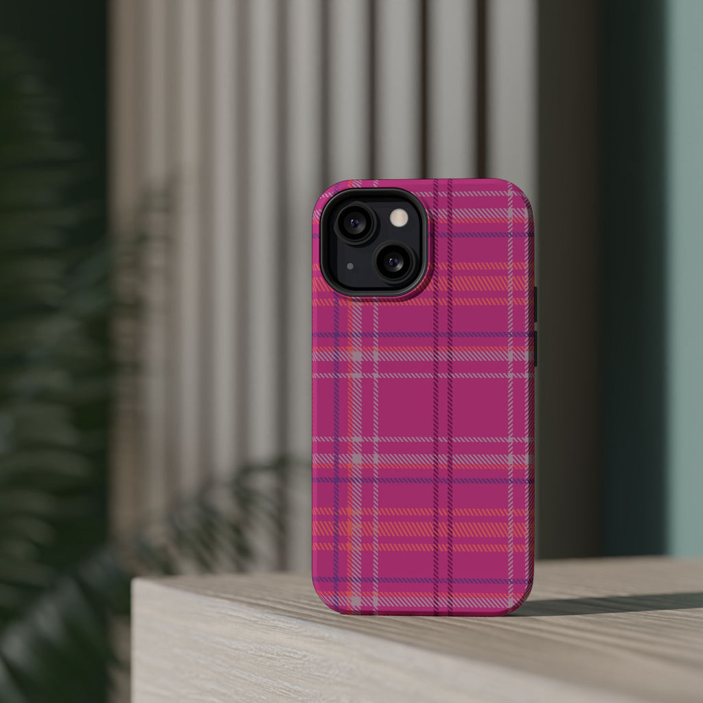 Berry Crush Plaid Magnetic Phone Case