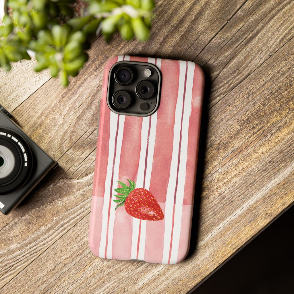 Strawberry Orchard Stripes Phone Case