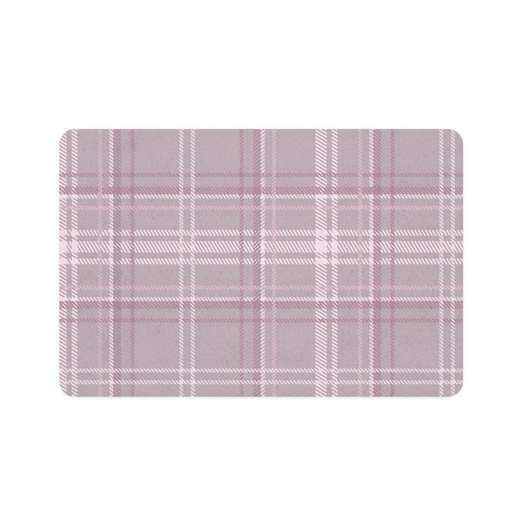 The Plaid Edit Mauve Pet Feeding Mat