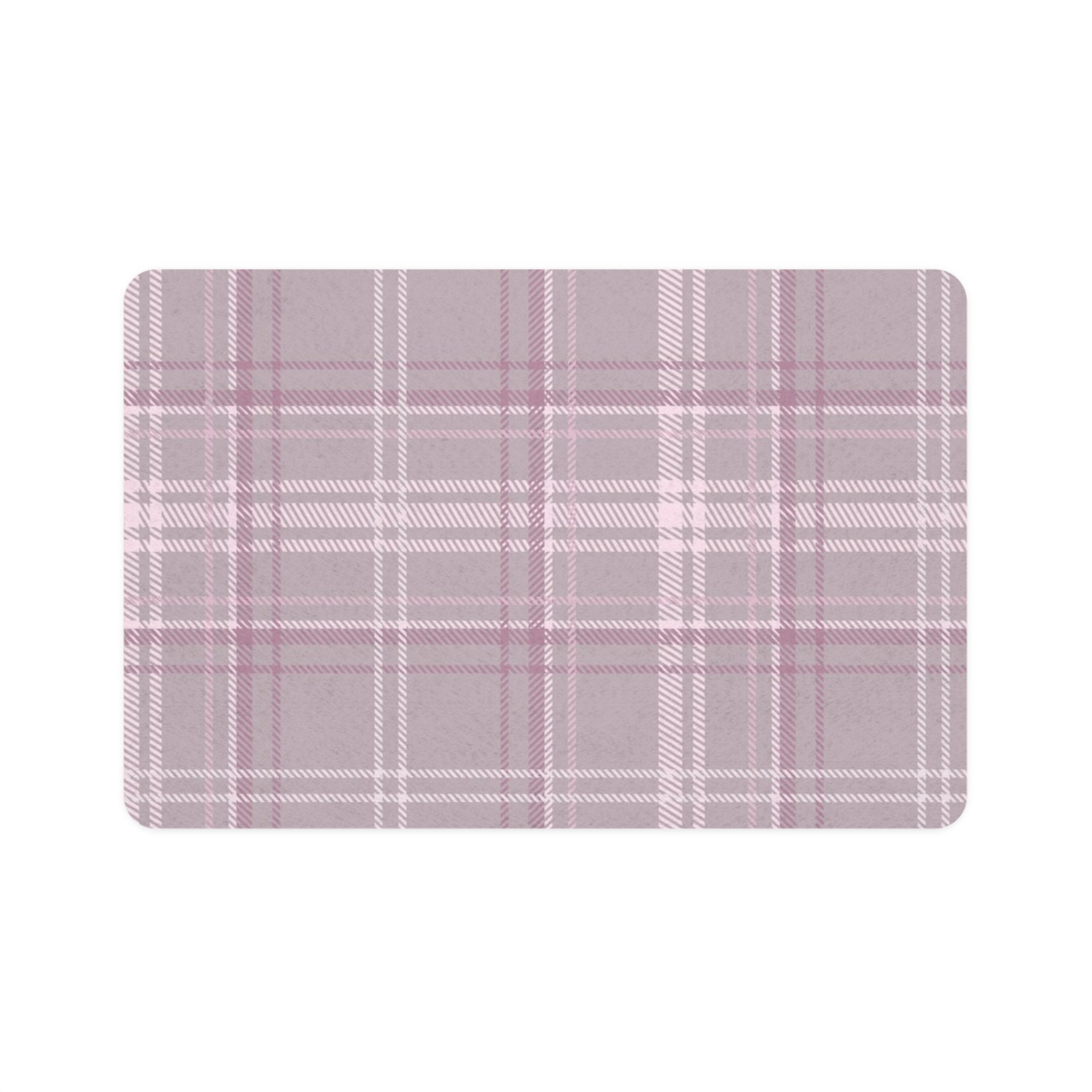 The Plaid Edit Mauve Pet Feeding Mat