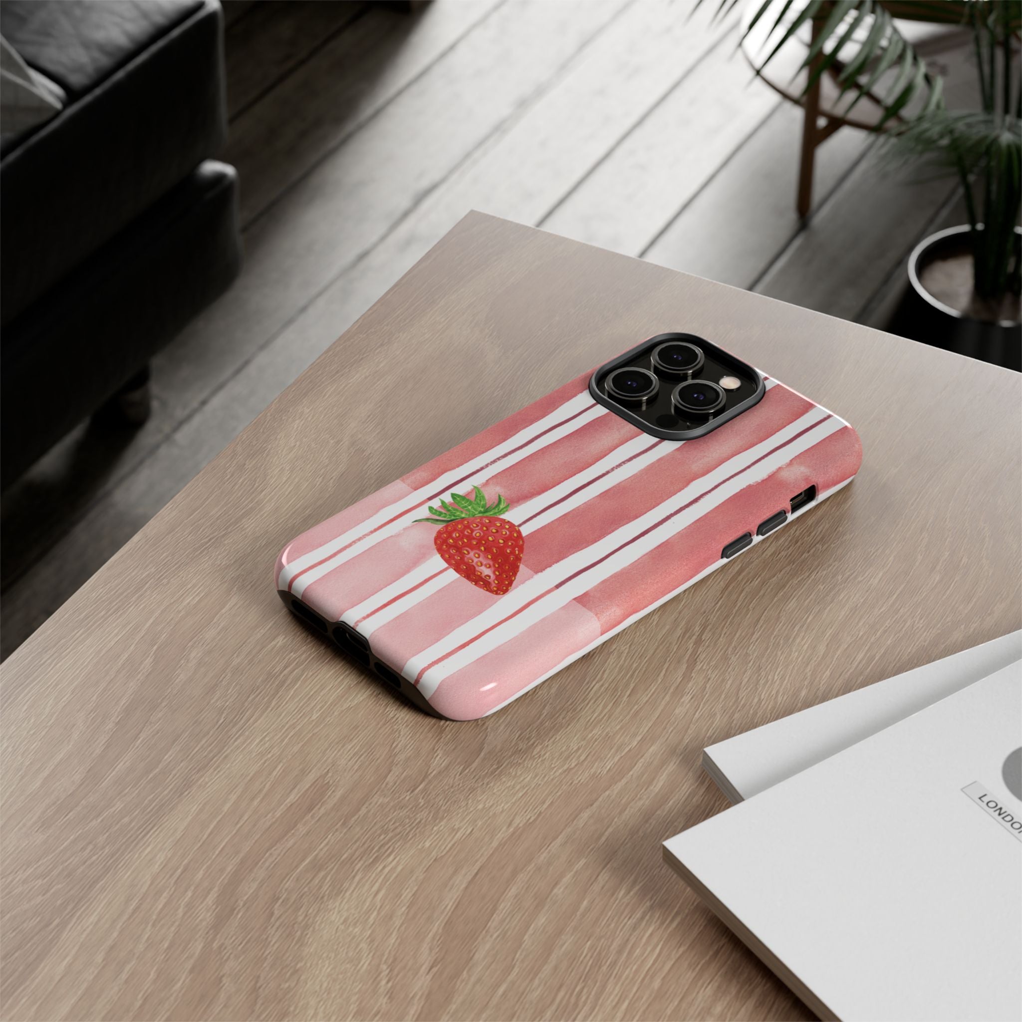 Strawberry Orchard Stripes Phone Case