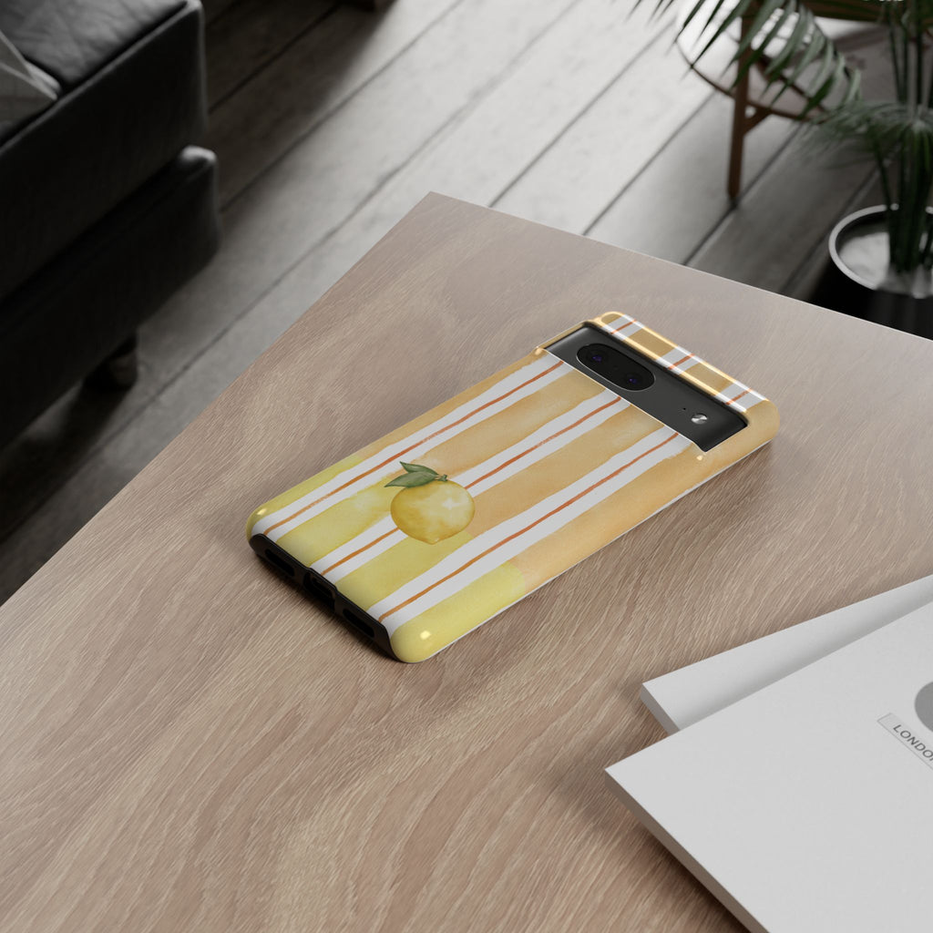 Lemon Orchard Stripes Phone Case