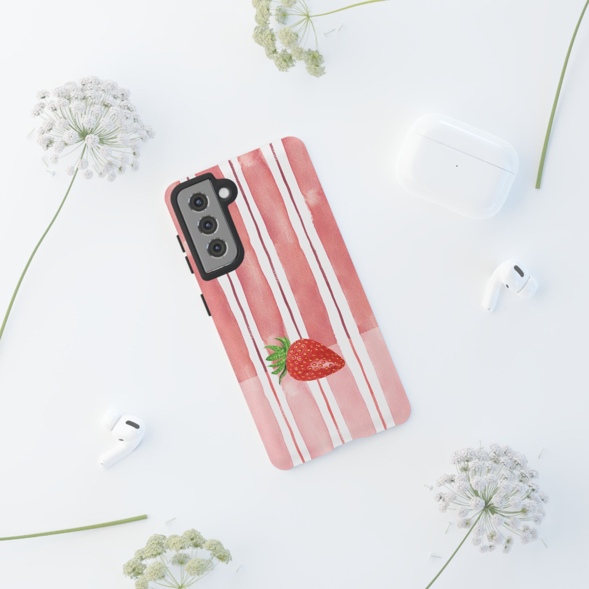 Strawberry Orchard Stripes Phone Case