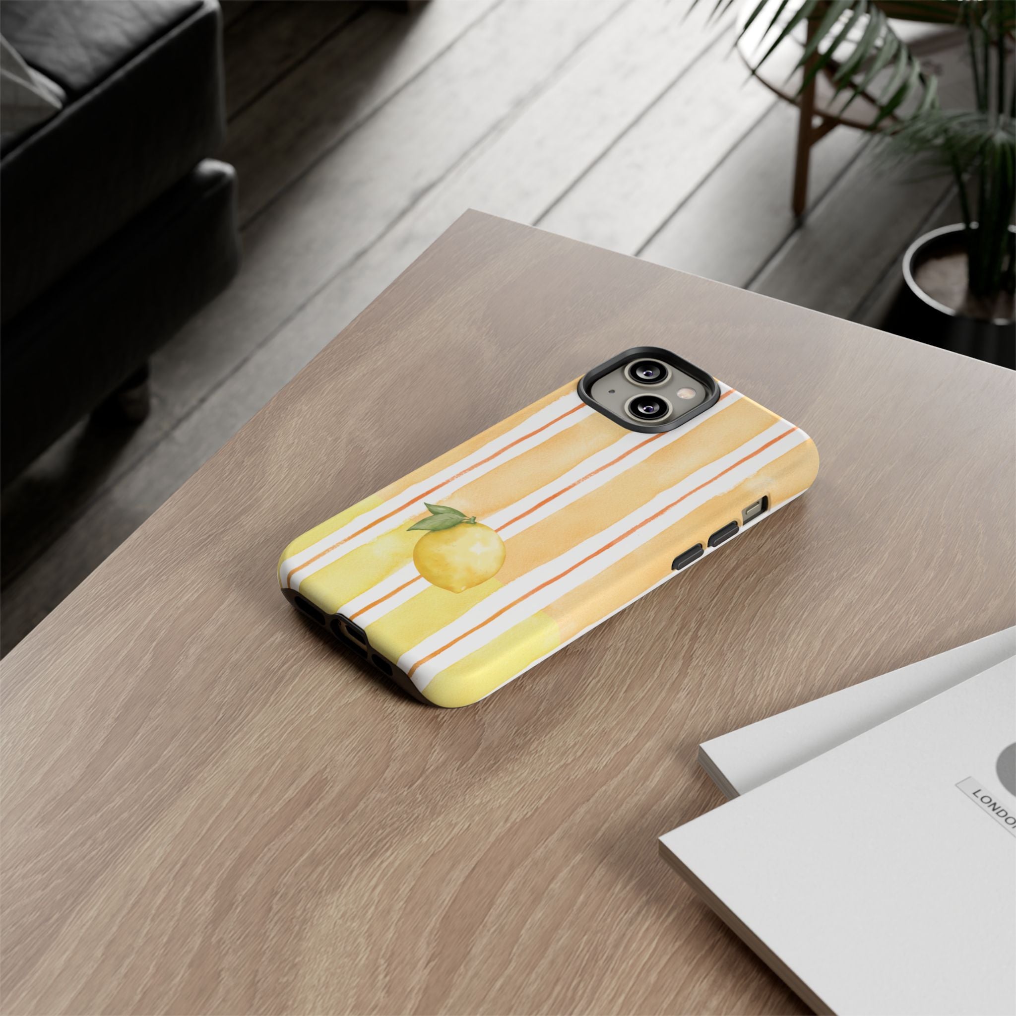 Lemon Orchard Stripes Phone Case