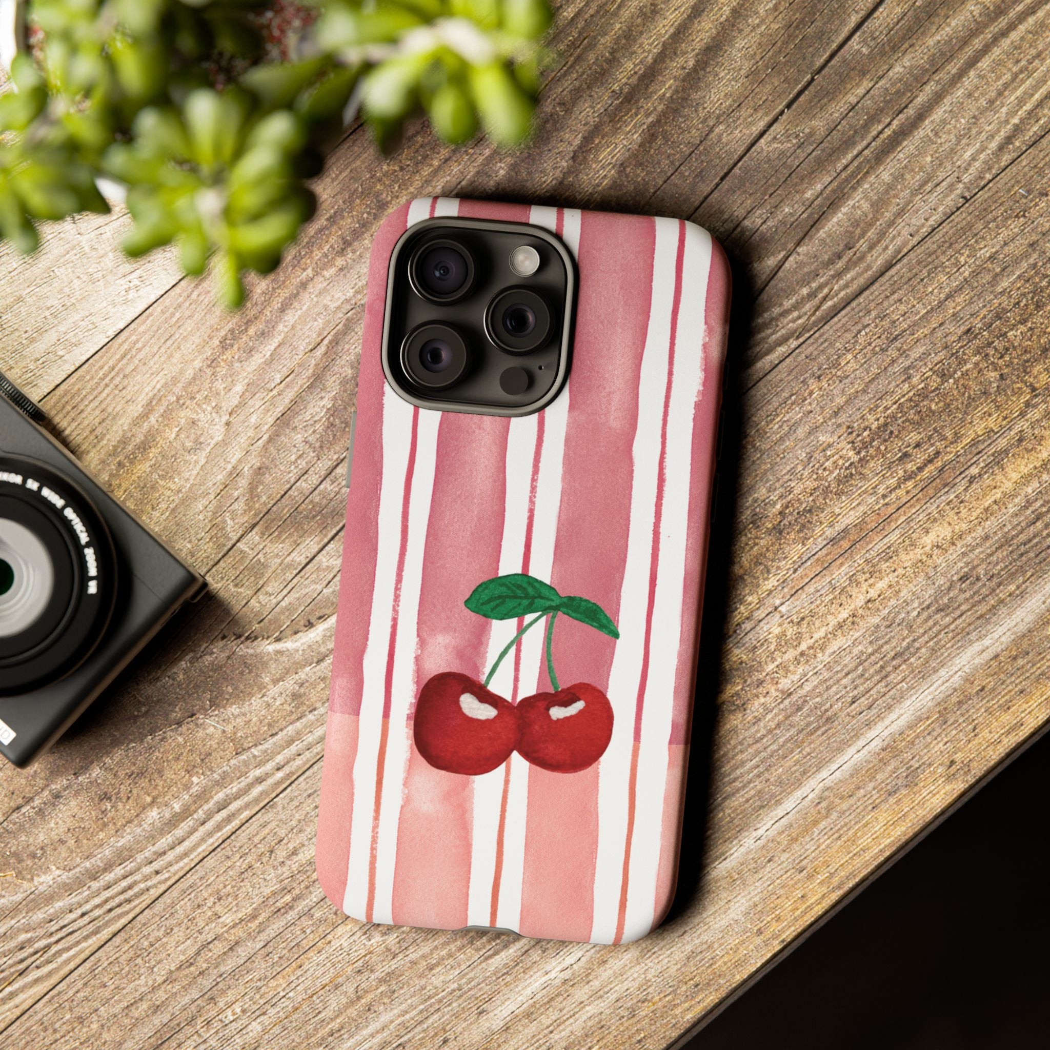 Cherry Orchard Stripes Phone Case