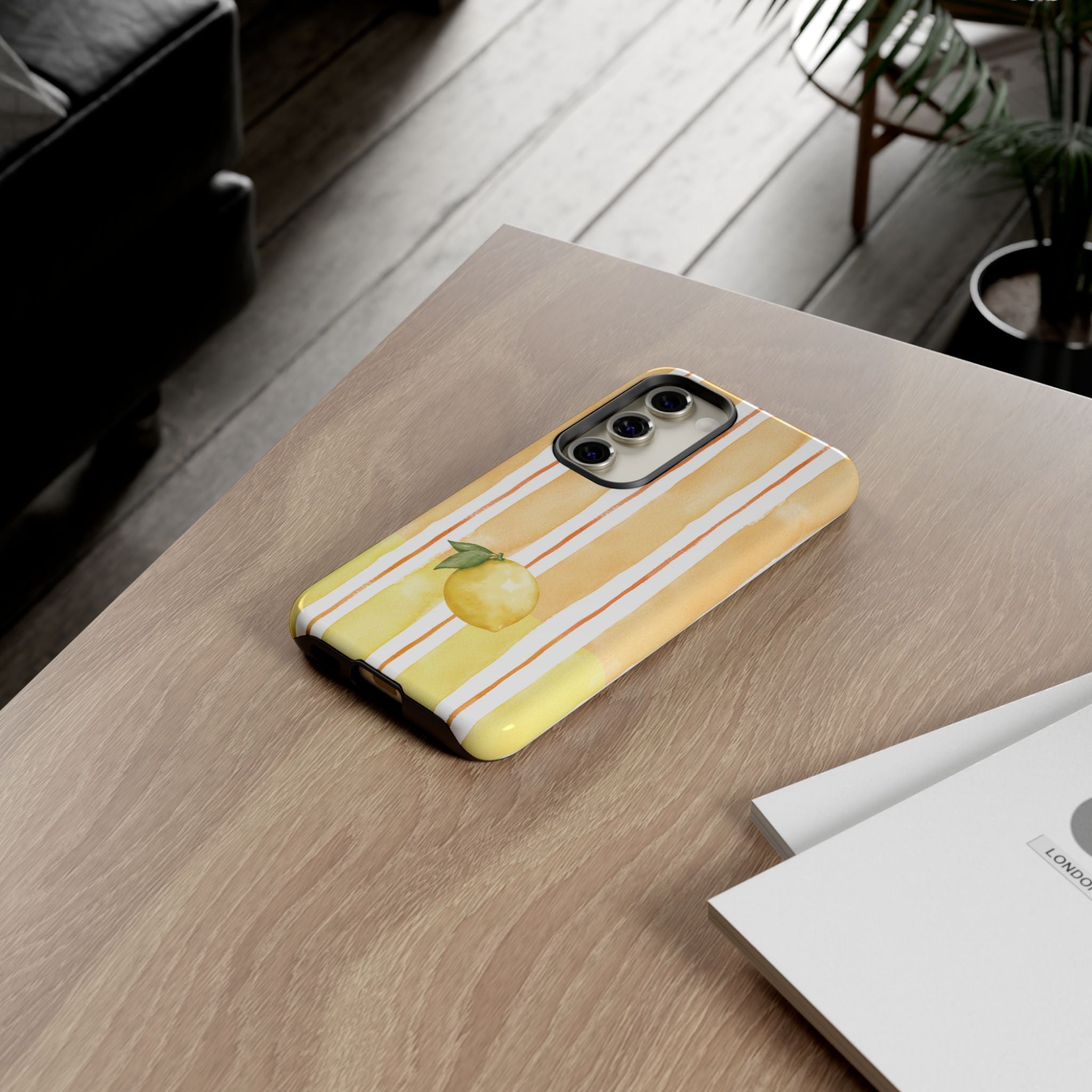 Lemon Orchard Stripes Phone Case