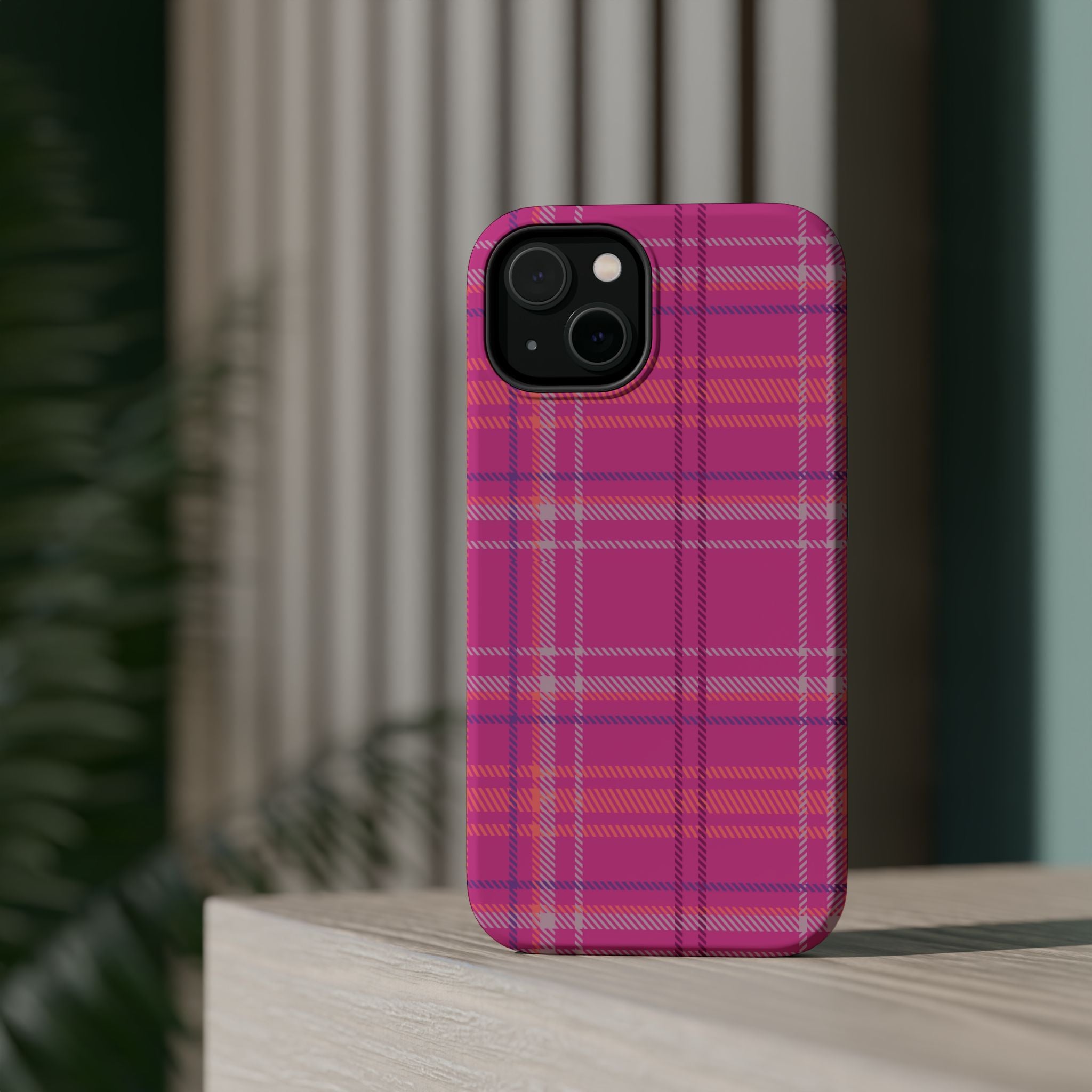 Berry Crush Plaid Magnetic Phone Case
