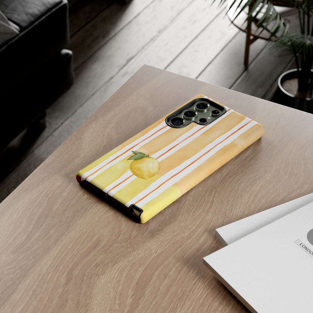 Lemon Orchard Stripes Phone Case