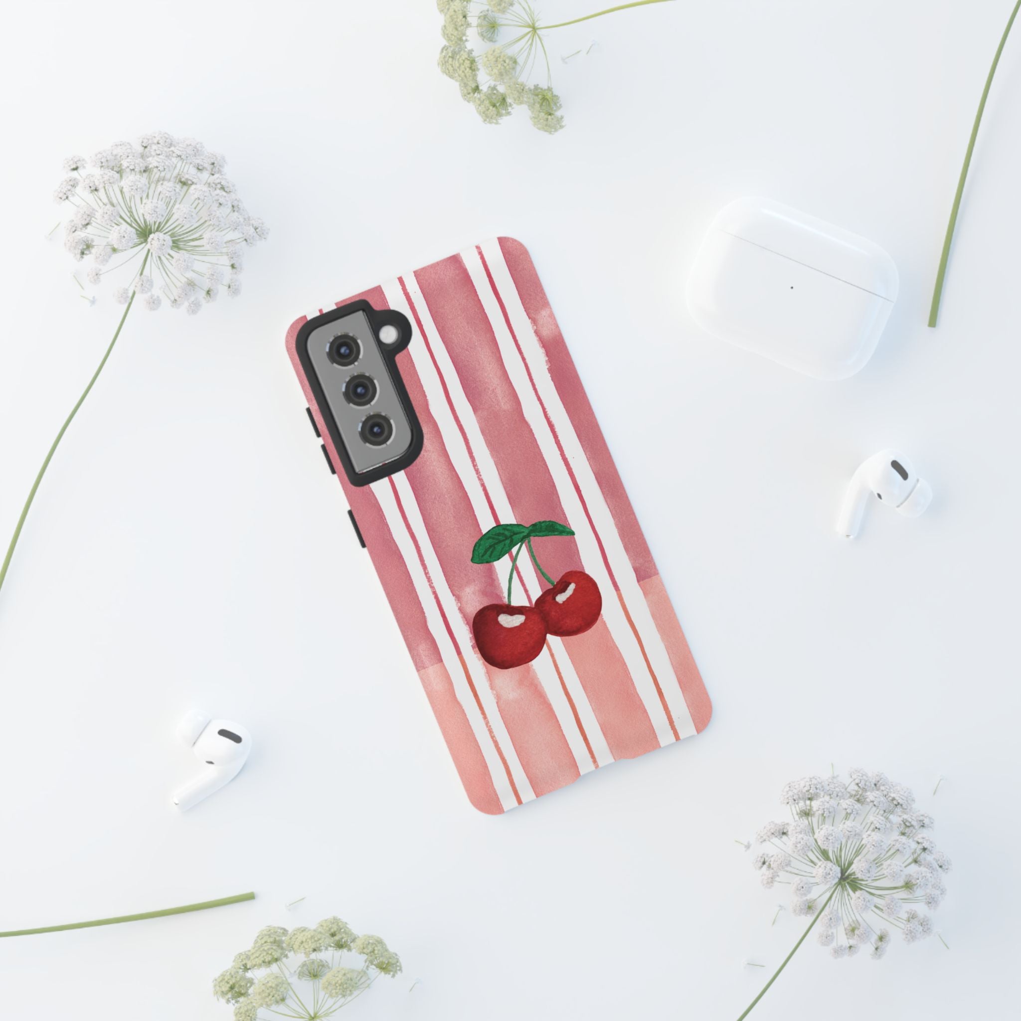 Cherry Orchard Stripes Phone Case
