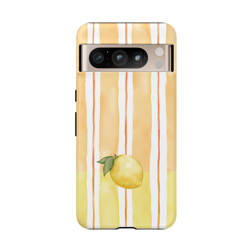 Lemon Orchard Stripes Phone Case