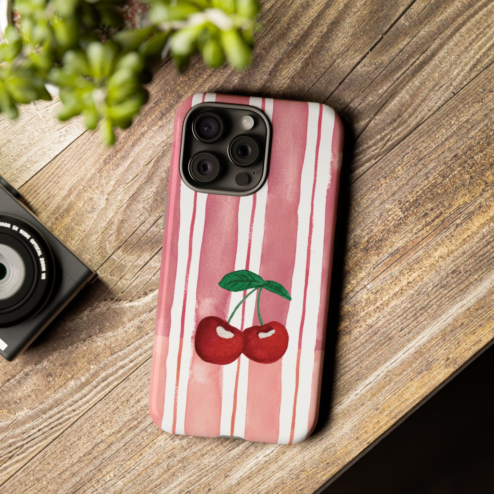Cherry Orchard Stripes Phone Case