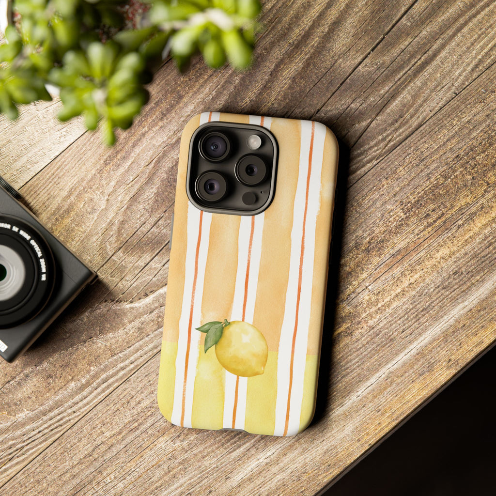 Lemon Orchard Stripes Phone Case