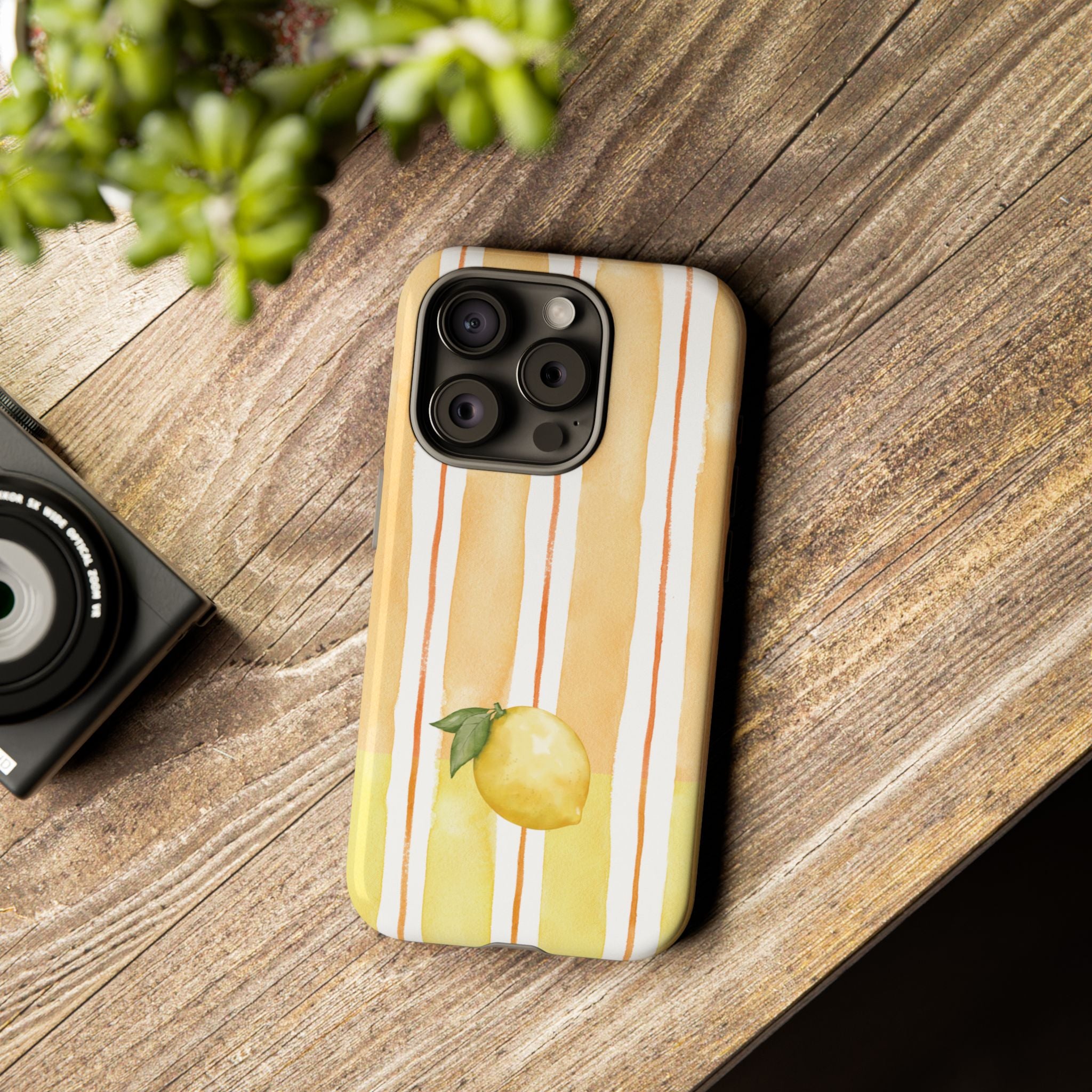 Lemon Orchard Stripes Phone Case