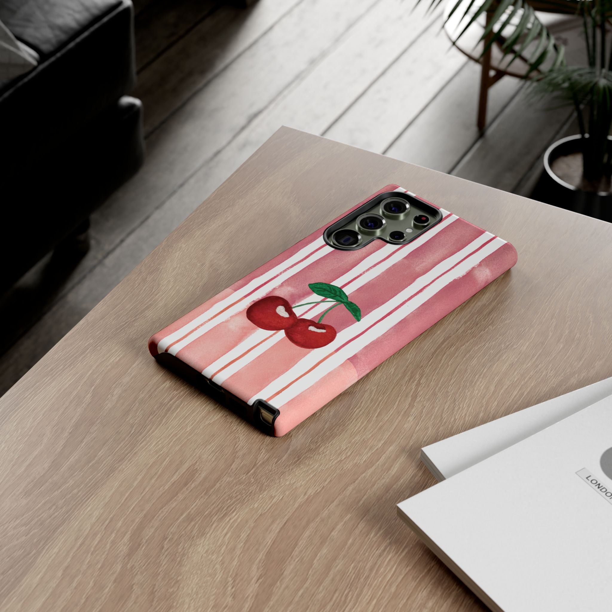 Cherry Orchard Stripes Phone Case
