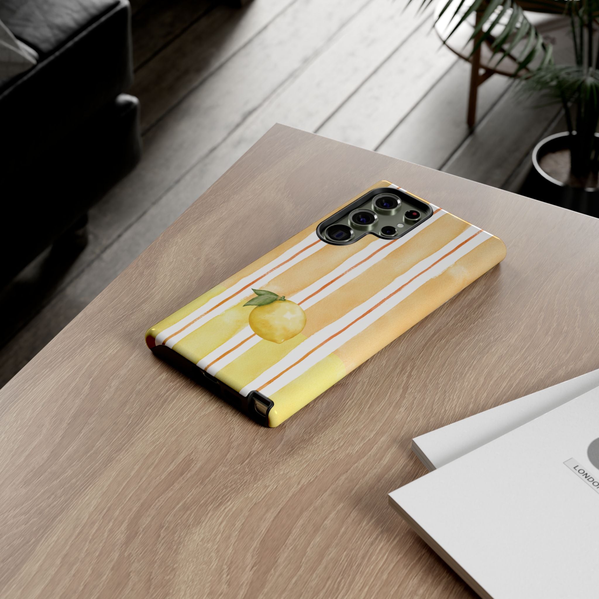 Lemon Orchard Stripes Phone Case