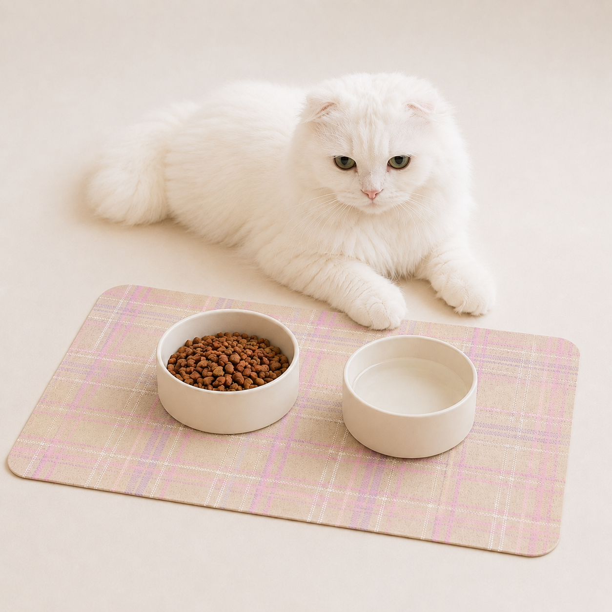 The Plaid Edit Cashmere Pet Feeding Mat