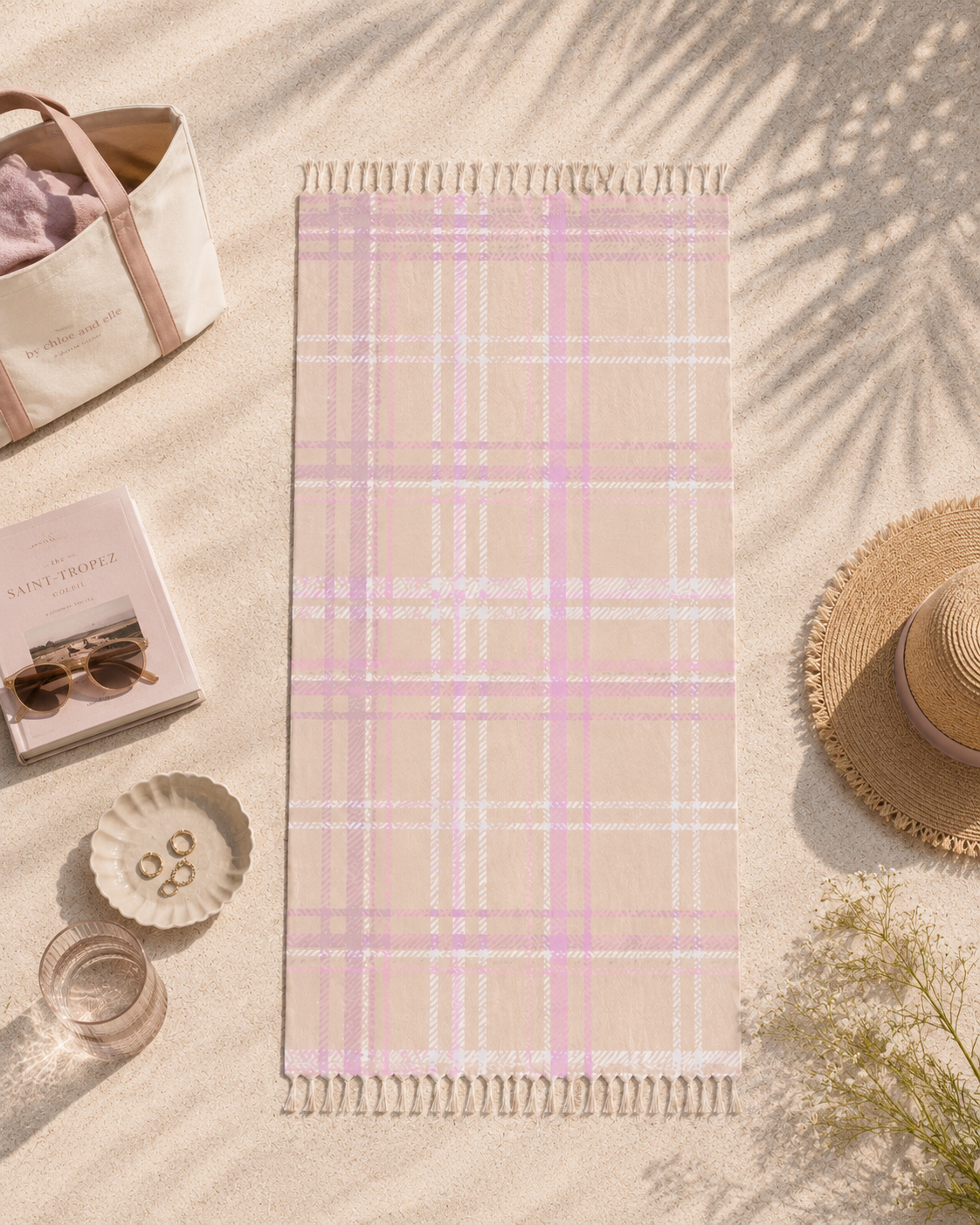 The Plaid Edit Cashmere Boho Beach Towel