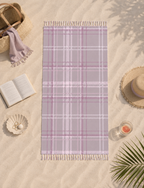 The Plaid Edit Mauve Boho Beach Towel