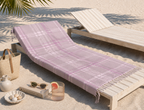 The Plaid Edit Mauve Boho Beach Towel