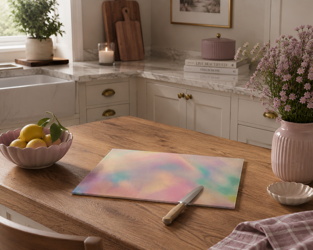 Peach Prism Dreamscape Glass Cutting Board