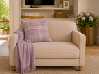 The Plaid Edit Mauve Faux Suede Pillow