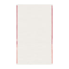 White towel with a red border on a white background