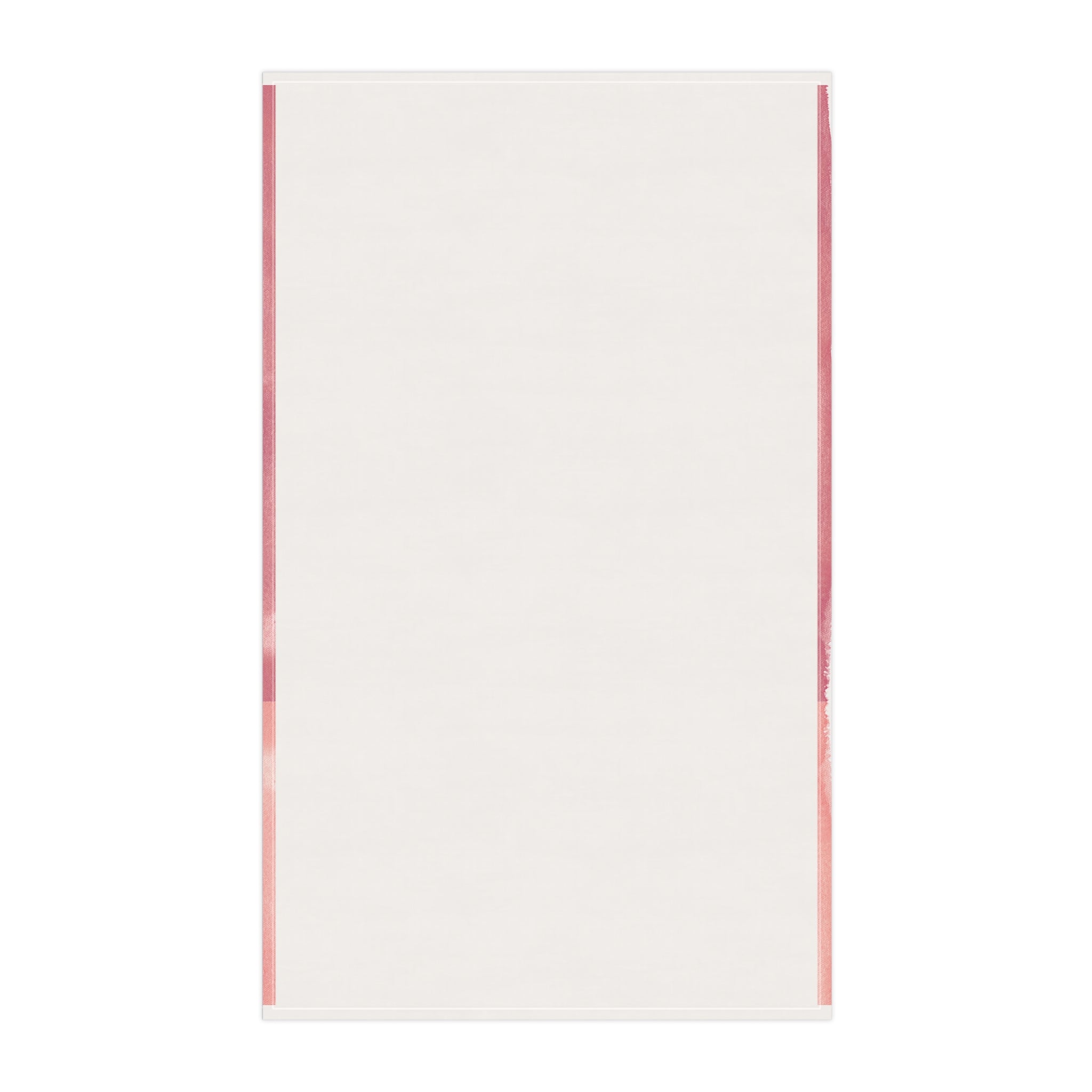White towel with a red border on a white background